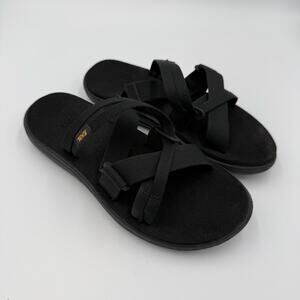 Teva Voya Slide Sandals Women’s Size 5 Black Strappy Comfort Casual